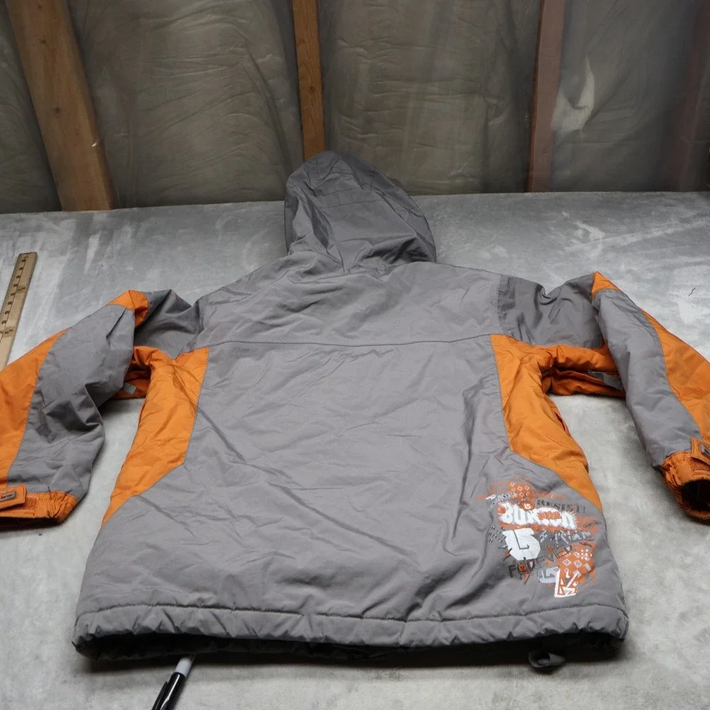 Burton Jacket Boys Large Grey DryRide Insulated Hooded‎ Full Zip Ski Wind Rain